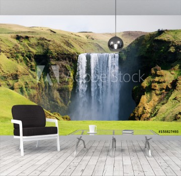 Picture of Skogafoss waterfall in Iceland in summer